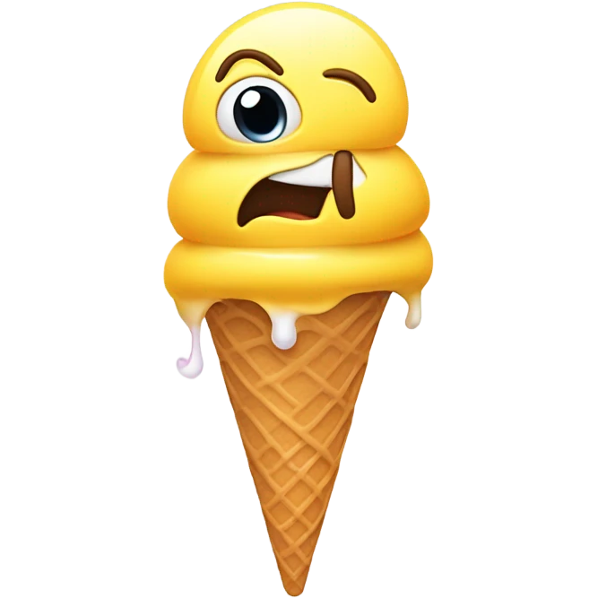 yellow emoji chocking on ice cream  emoji