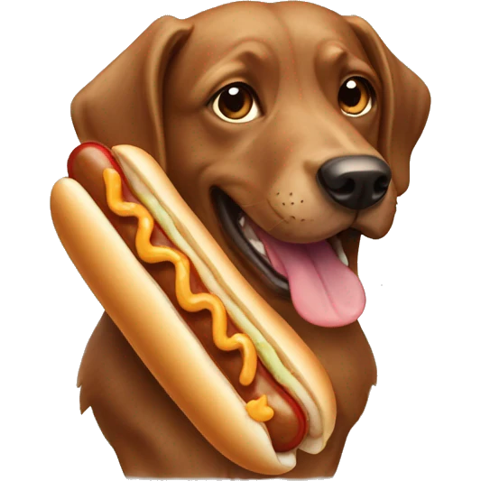 dog eating hotdog emoji