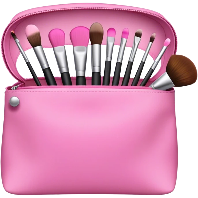 Makeup brushes in pink bag emoji