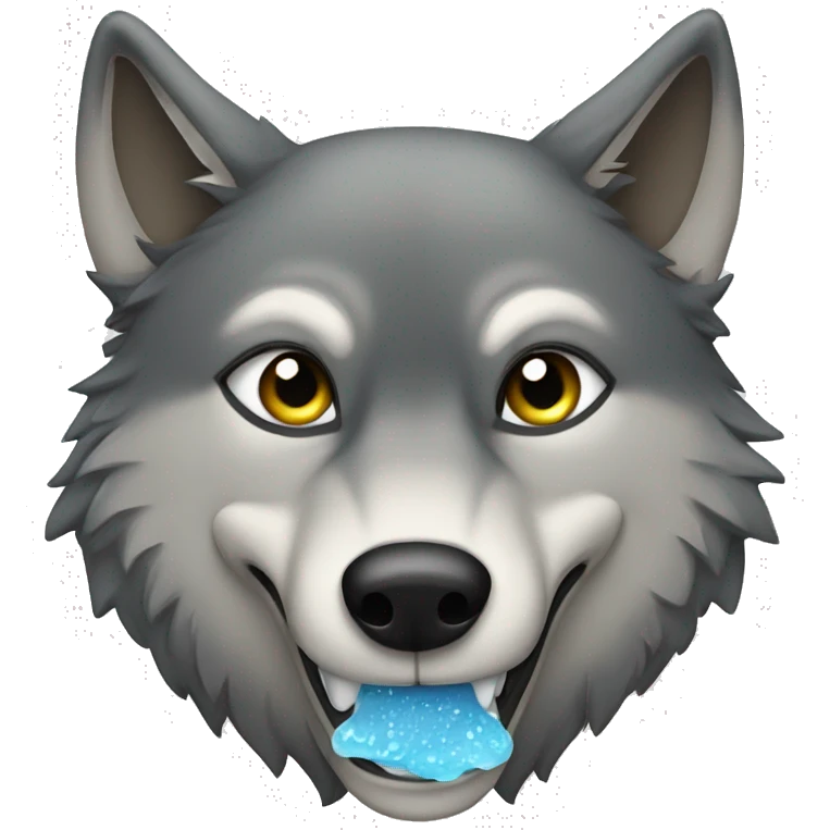 wolf drinking juic emoji