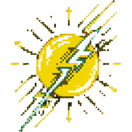 Glowing yellow orb with speed lines, color #eab308 with lighter glow, motion lines, lightning bolt symbol, dynamic energetic appearance emoji