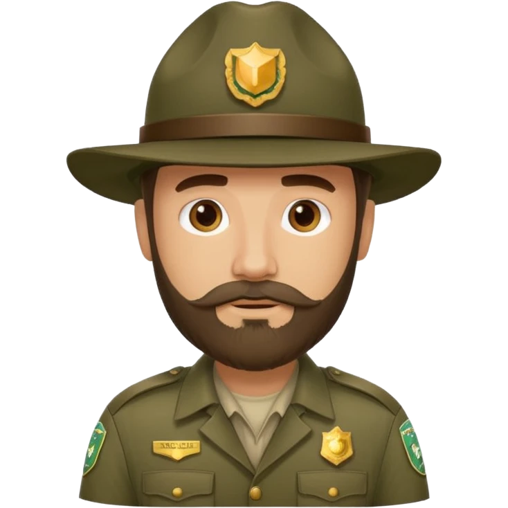 Male Park Ranger with beard  emoji