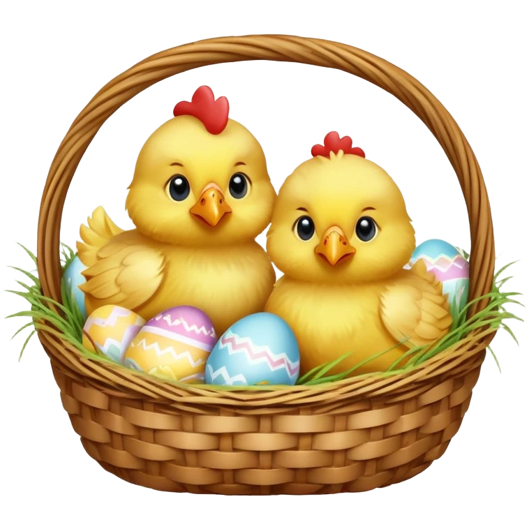 Norway Easter chickens with eggs in baskets emoji