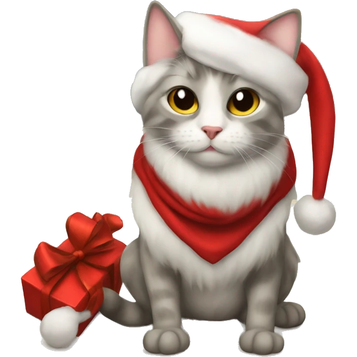 Santa cat wanna go out emoji