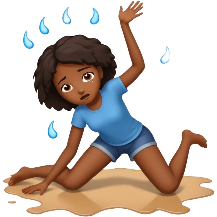 Black girl Falling to the floor hurt emoji