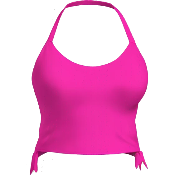 Realistic side view of a hot pink cut out fashion Halter top. emoji