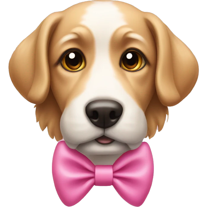 Dog with a pink bow. emoji