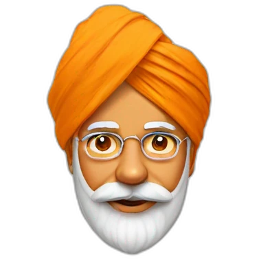 modi with saffron turban emoji
