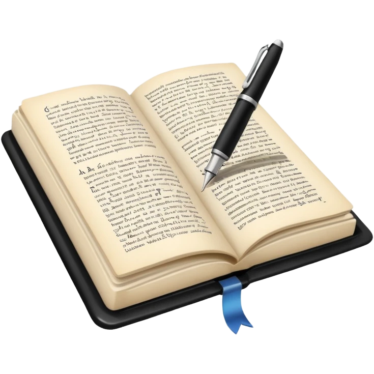 open book with a pen above emoji
