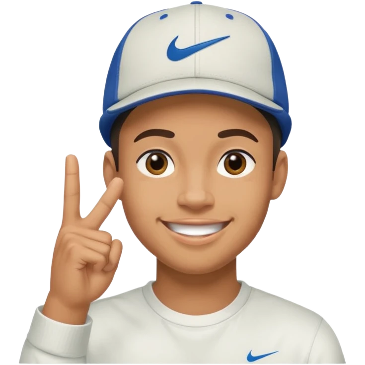 Ragazzo con cappello Nike mulatto che che manda a fanculo emoji