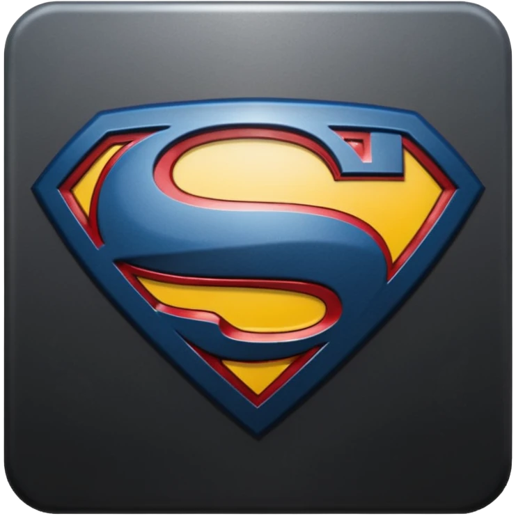 Superman Symbol Man of Steel black emoji