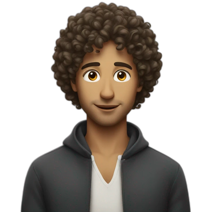 a french dude with curly hair emoji