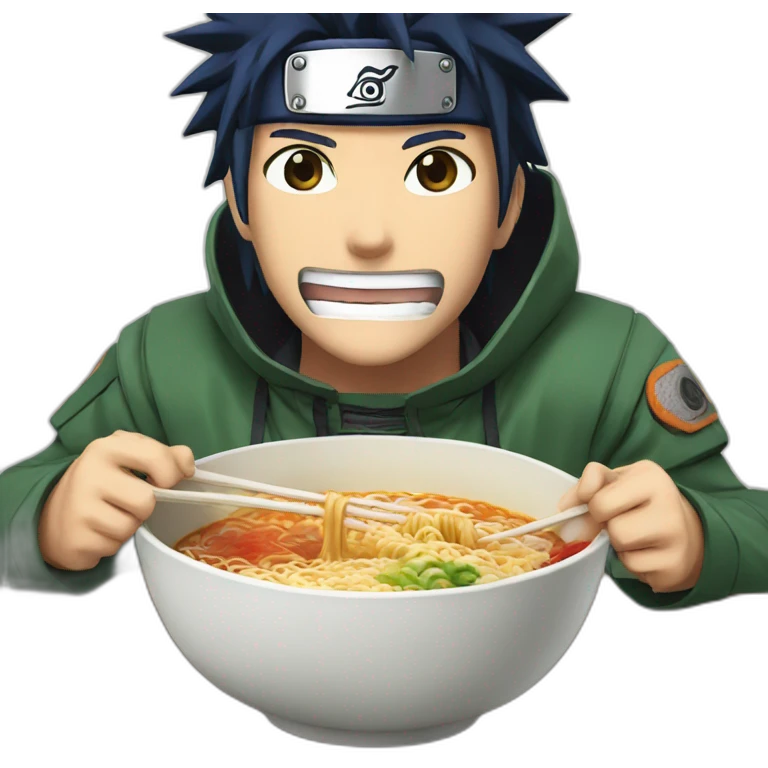Naruto eating ramen emoji
