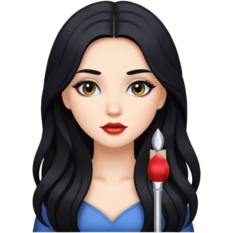 Girl with long black hair and makeup  emoji
