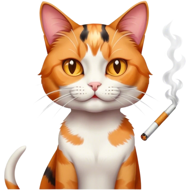 Cat smoking a cigarette emoji