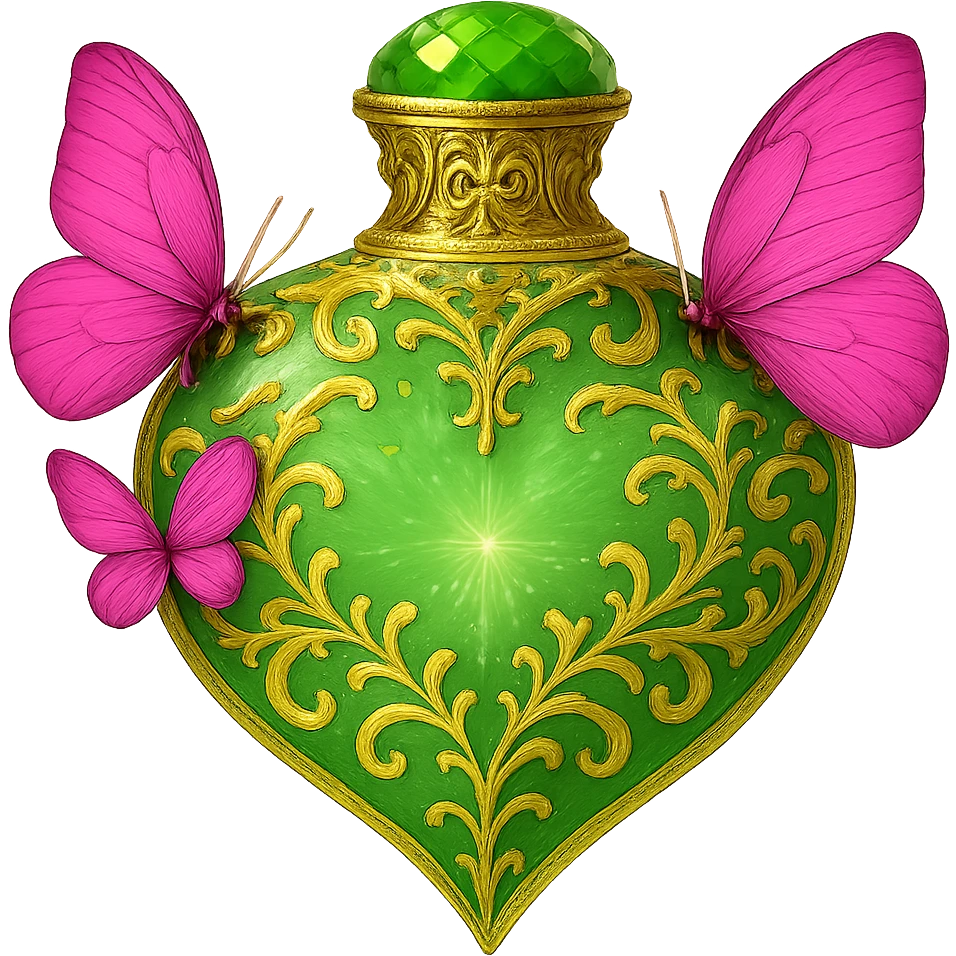 Maintain the original design of the bottle with an even rounder bottom. Make the background completely transparent (PNG) so the bottle appears to be floating in the air. No base or shadow, just the bottle with a clear transparent background. emoji