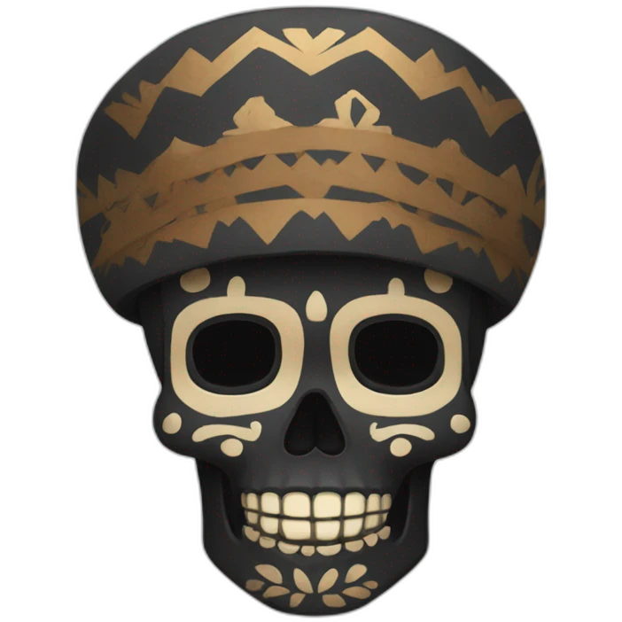 Calavera negra de indio  emoji