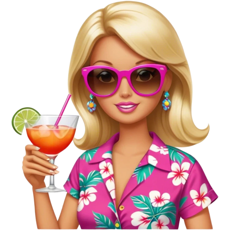 Tropical vacation barbie  emoji