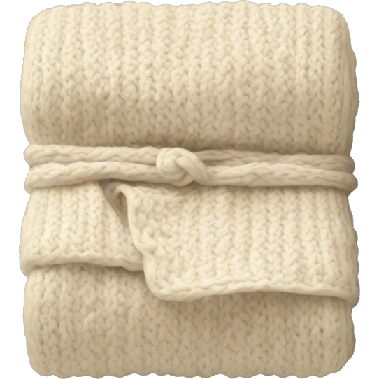 Folded knitted cream blanket emoji