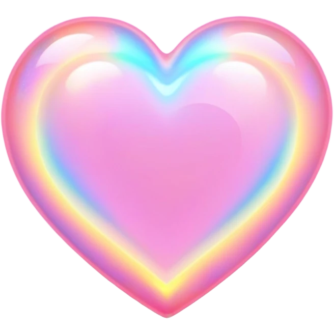 Pink heart cut opal with holographic fire effect and glowing flashes of color emoji