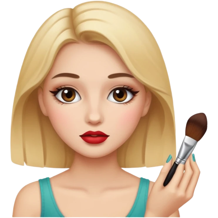 Girl doing make up emoji