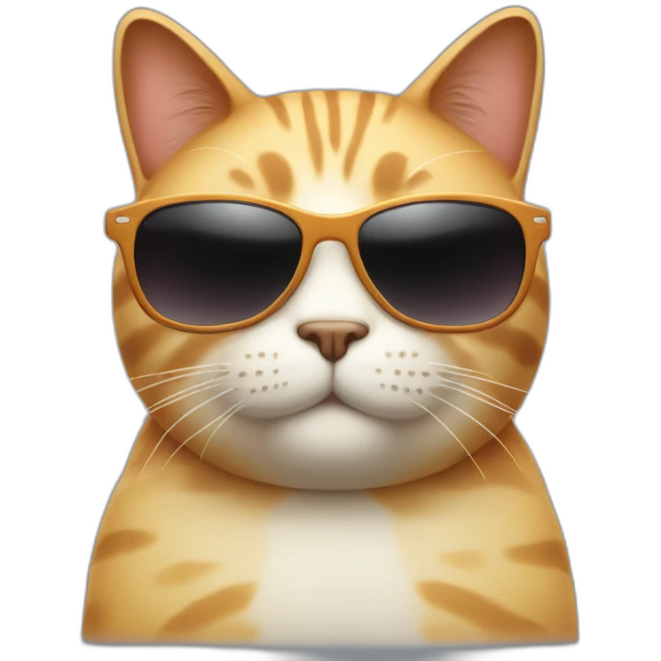 fat cat with sunglass full body  emoji