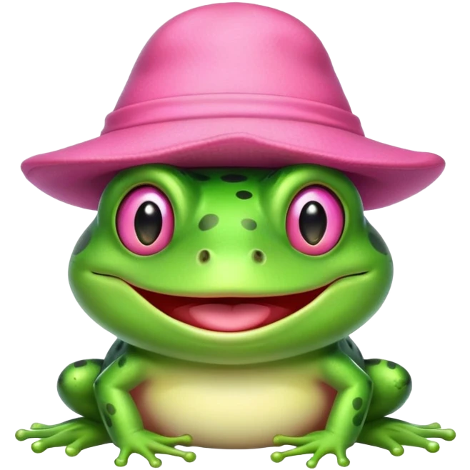 frog with pink hat emoji