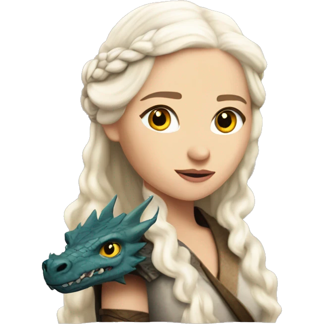 Daenerys Targaryen from game of thrones with a dragon emoji