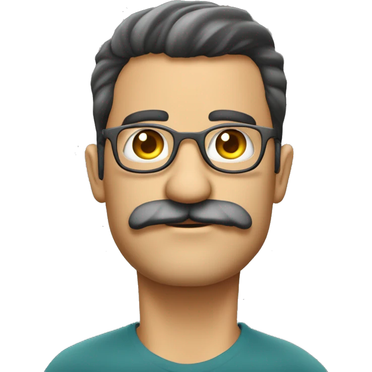 informatico moreno GORDO con lentes SIN BIGOTE emoji