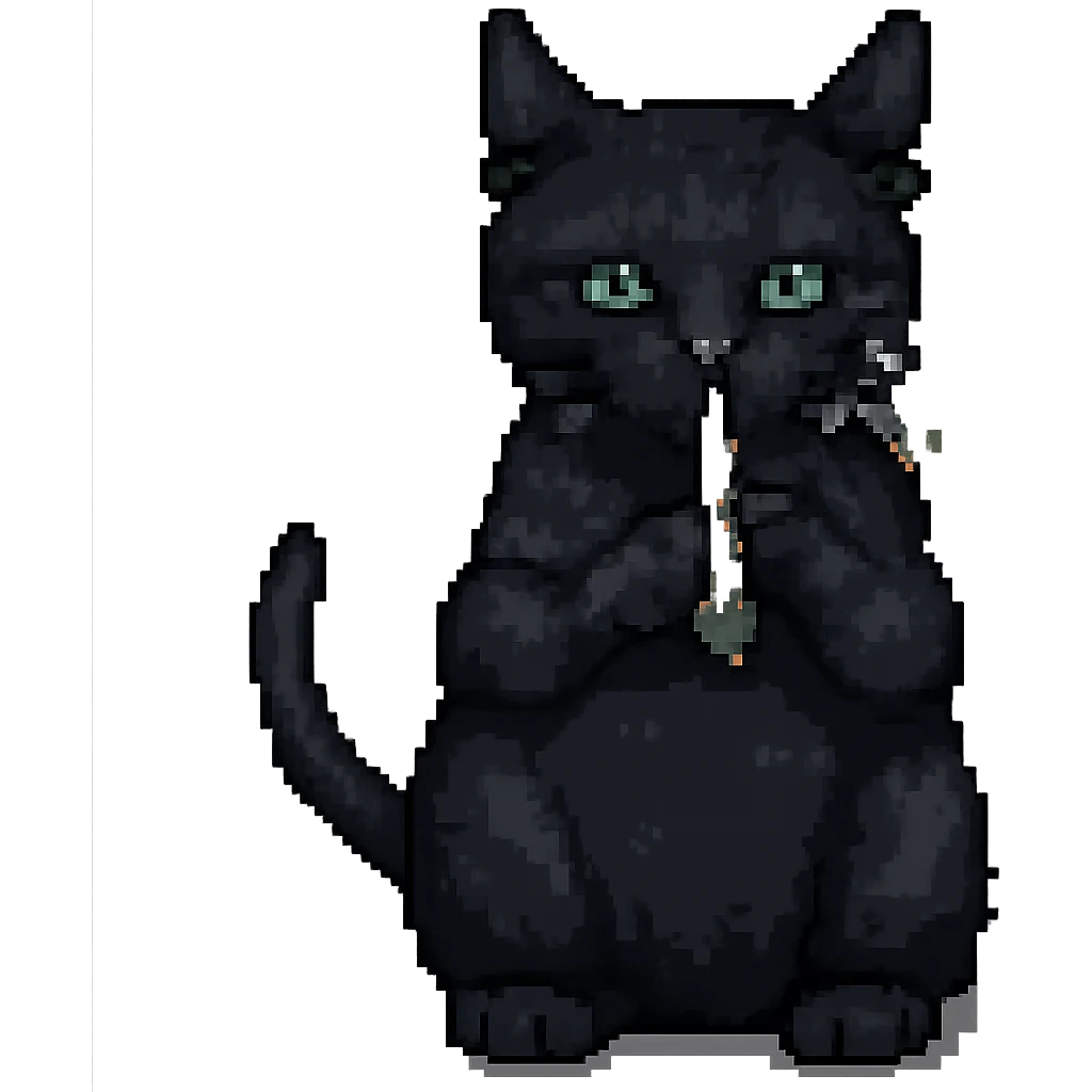 Make the cat black and make the joint clearly look like it contains weed, with a green leafy tip and a burning end, keep the background transparent. The style should be preserved as in the original image. emoji