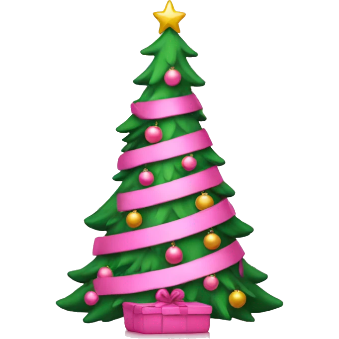 pink decorated christmas tree  emoji