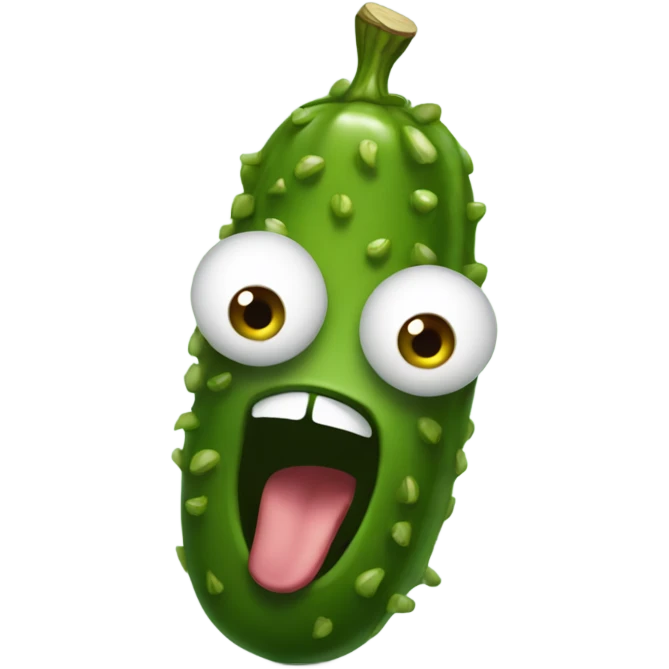 pickle with crazy face emoji