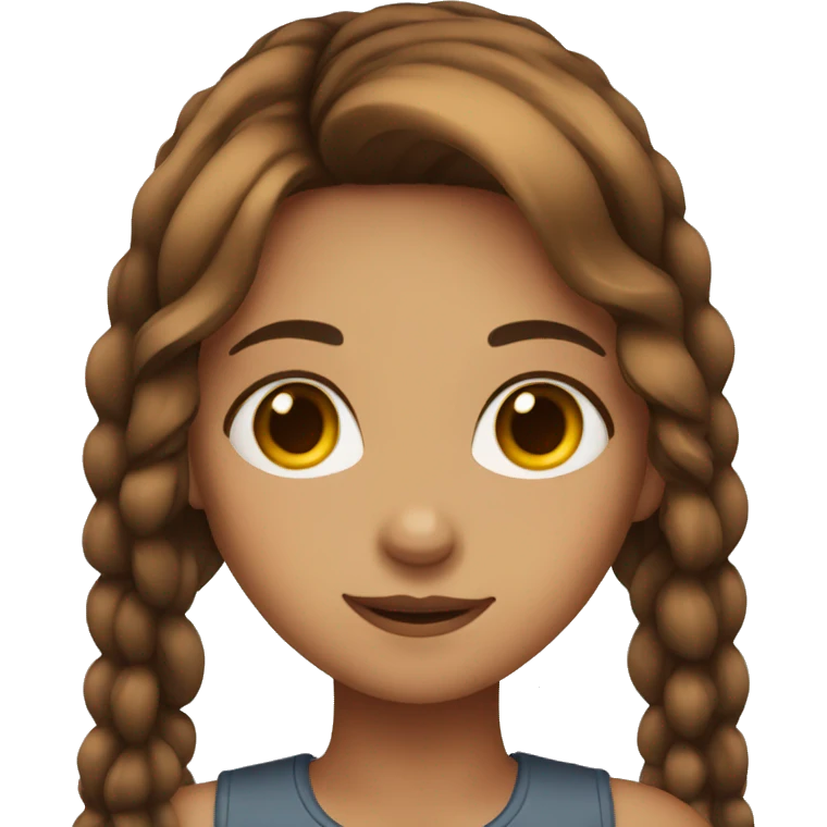 Girls with brown eyes and hair  emoji