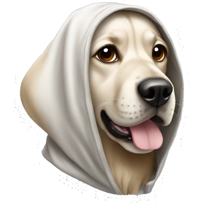 dog wearing hodie emoji