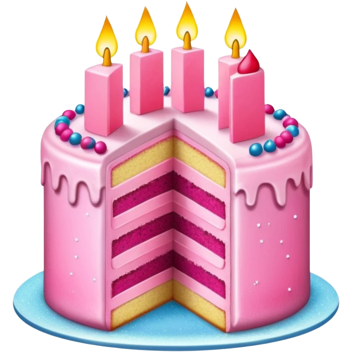 Glitter Pink Cake emoji