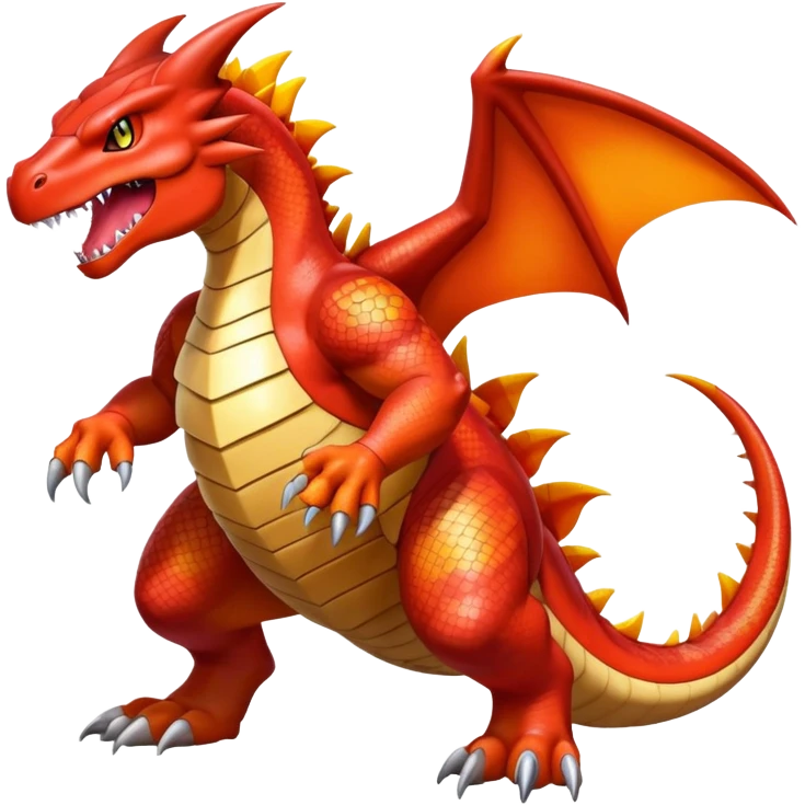 Shiny Exotic Colorful Groudon-Charizard-Fakémon-hybrid-creature (full body)  emoji