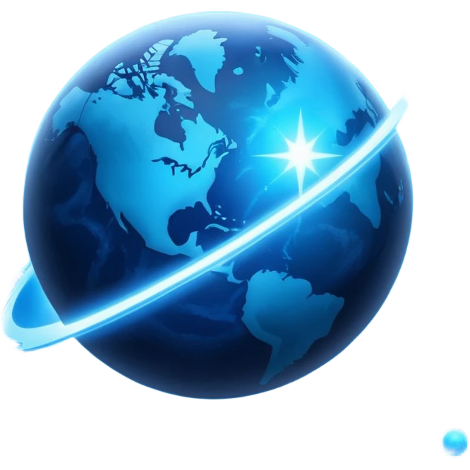 The image is a sci-fi poster with glowing blue text that reads “STAR BLAST.” A bright blue planet or star glows at the bottom, giving the design a futuristic, space-themed look. emoji