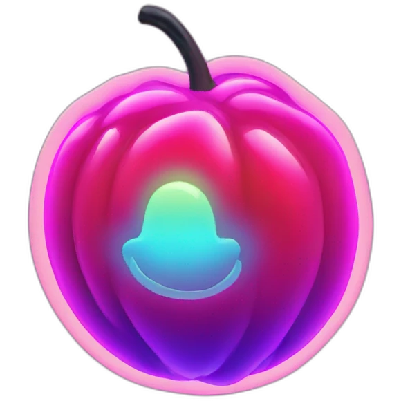 Juicy booty neon sign style  emoji