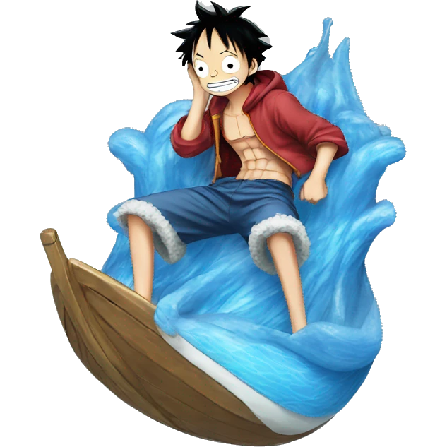 Luffy on a blue wale  emoji