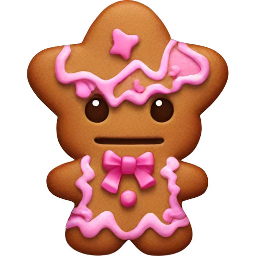 Gingerbread With Pink decoration emoji