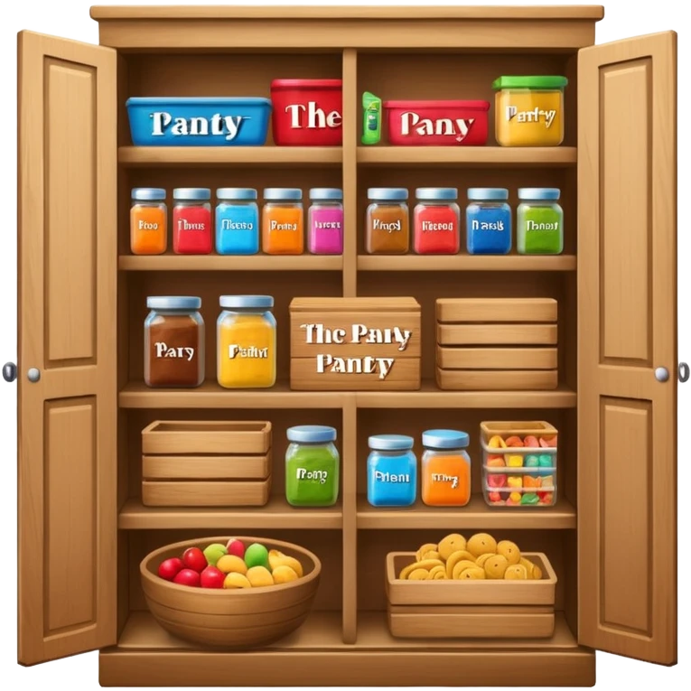 A snack pantry with the words The Pantry written on the front of it  emoji