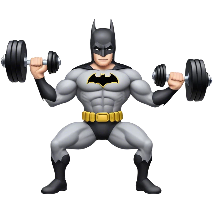 Batman with dumbell emoji