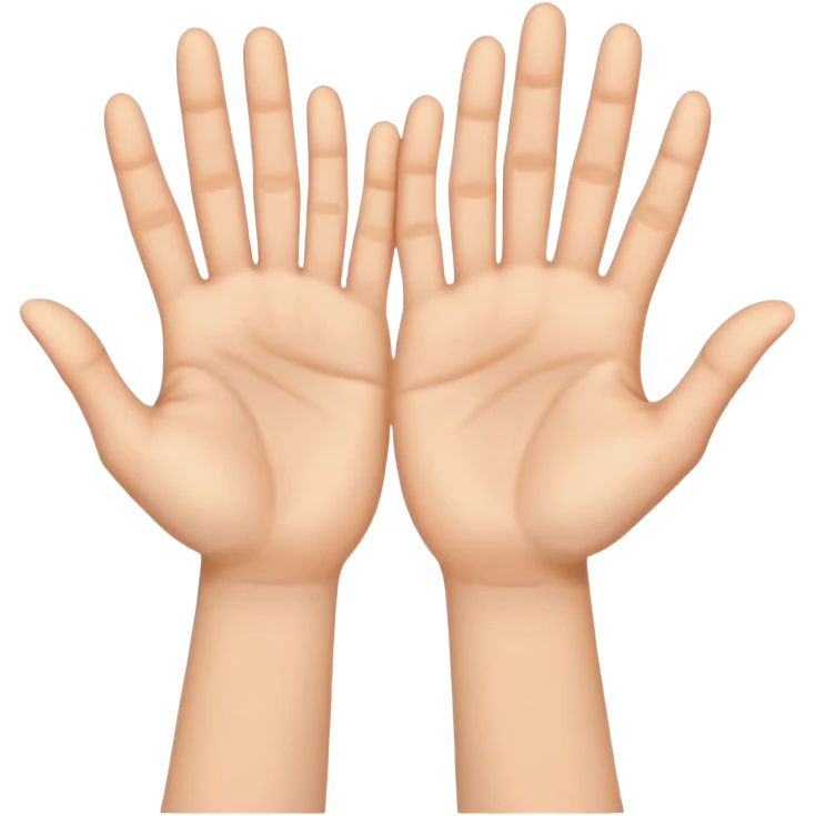 two hands with palms close together, showing all ten fingers emoji