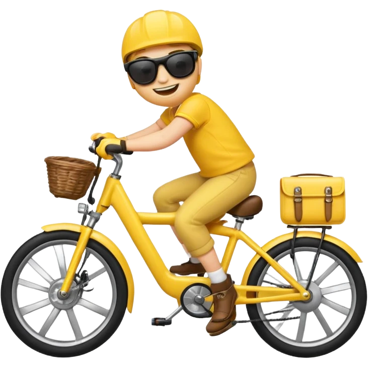An Emoji riding on a e-bike wheeling emoji
