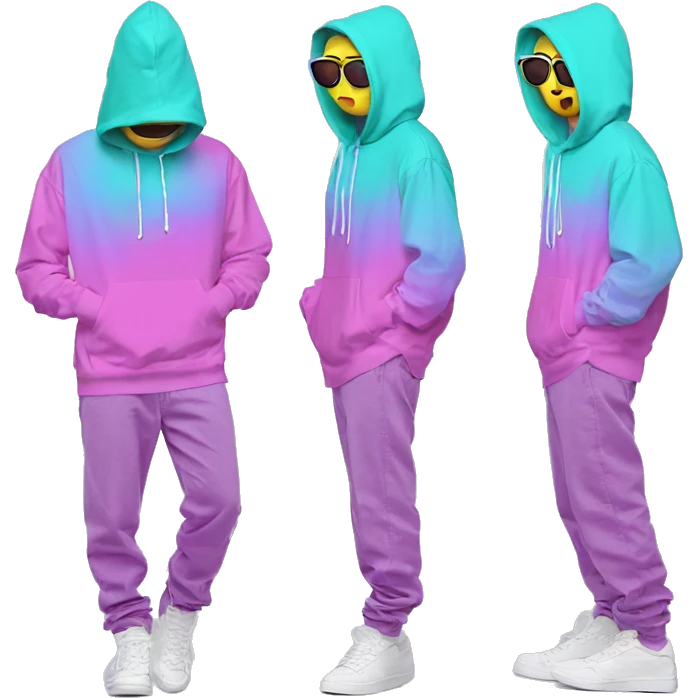 Vaporwave person hoodie dancing Skater fashion aesthetic baggy clothes graphic t shirt 420 emoji