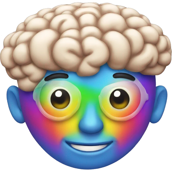One almighty gay brain of future colorful emoji