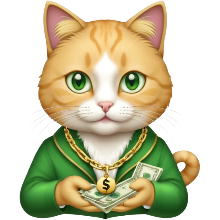 cat with money and chain emoji