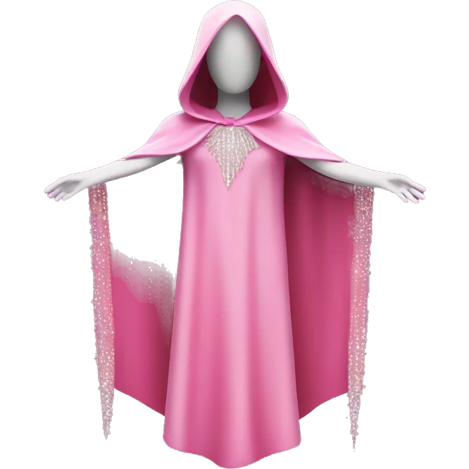 faceless mannequin flapping pink crystal cape emoji