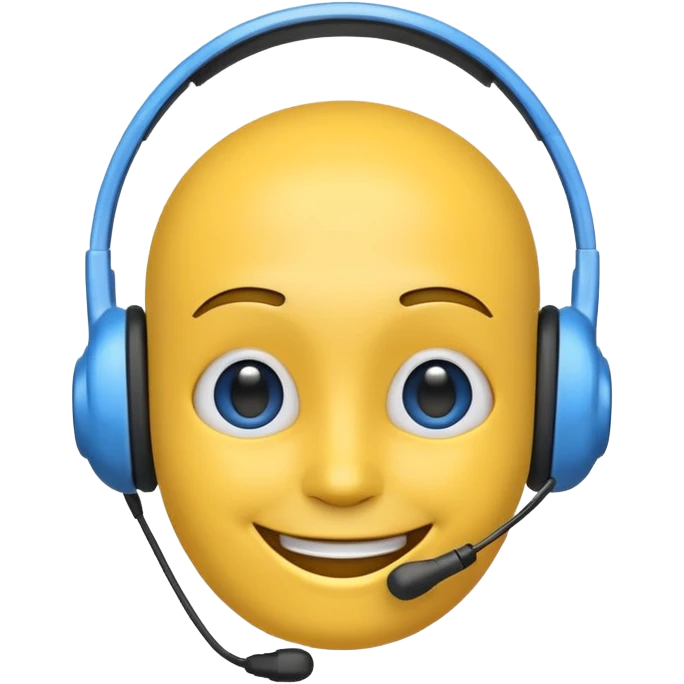 emoji with a headset and smiling face symbolizing customer service, in E-conomic inspired colors emoji
