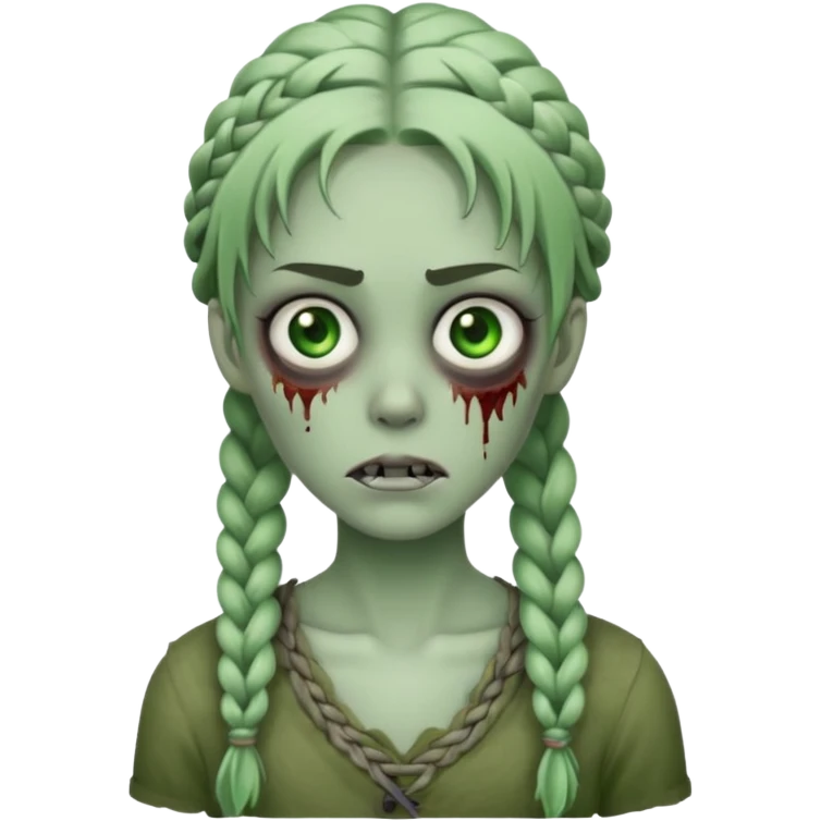 zombie with braided hair emoji